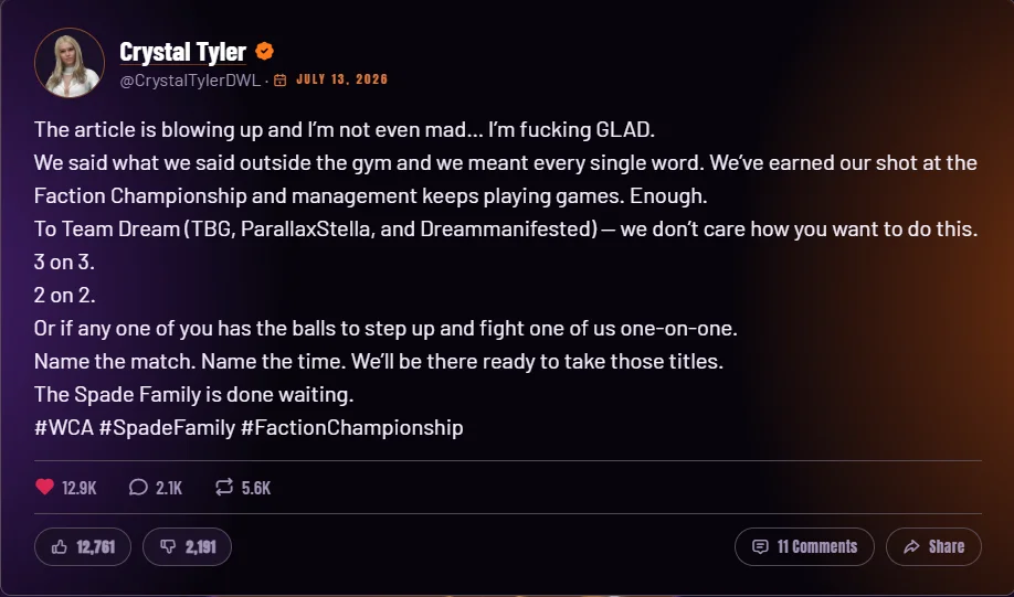 WCA Storyline